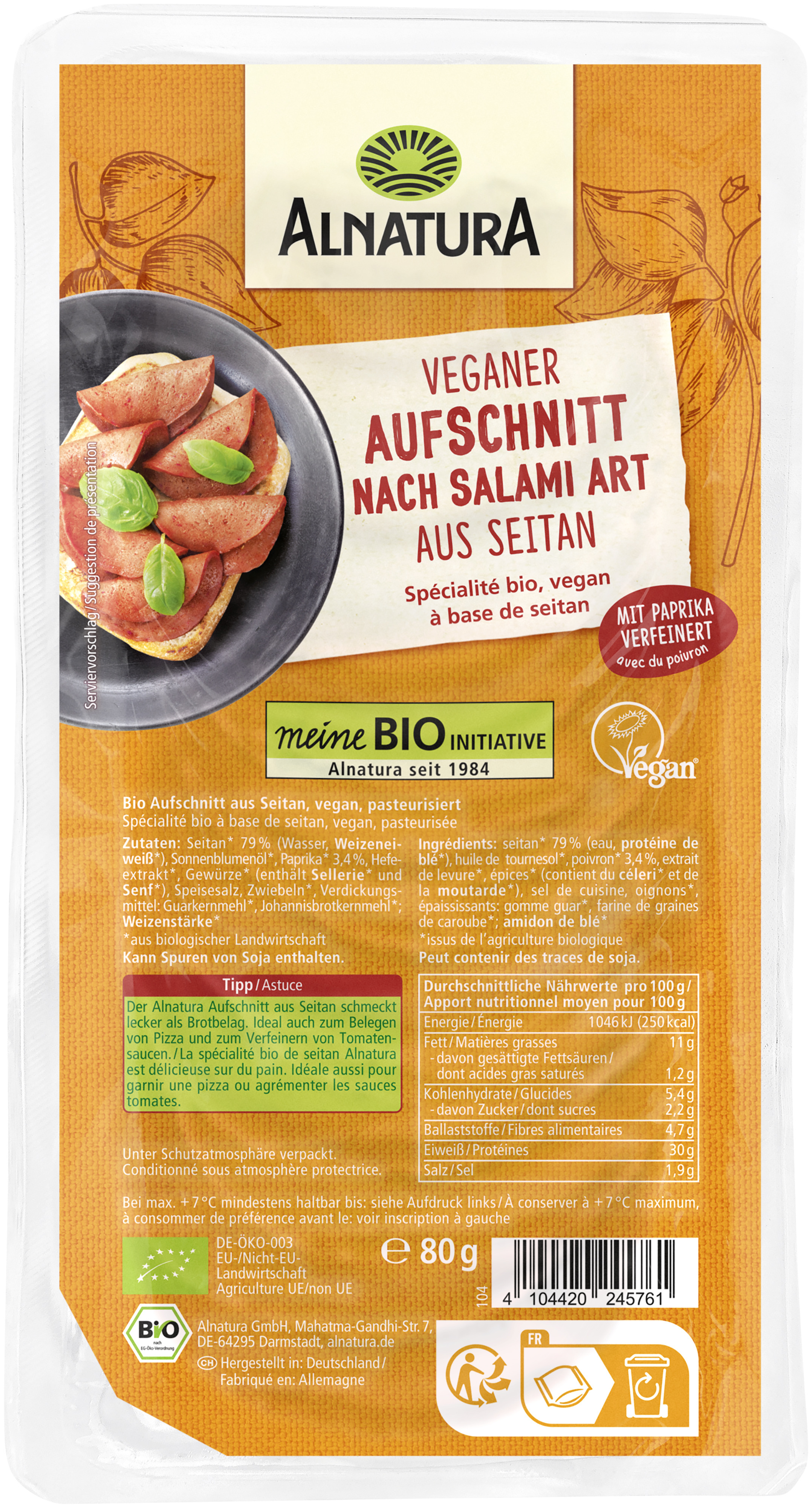 "Salami" aus Seitan
