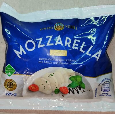 ALDI CUCINA NOBILE Mozzarella Nach italienischer Art; Classich, 45% Fett i. Tr. Aus der Kühlung 0.85€ 200-g-Beutel 1kg  6.80€ ATG Abtropfgewicht (ATG) 125 g